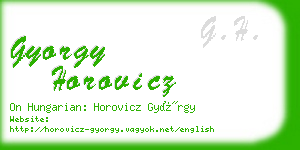 gyorgy horovicz business card